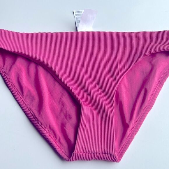 ROXY Juniors' Love The Comber Bikini Bottoms Size XLarge Ribbed Swim Pink New - Picture 9 of 13